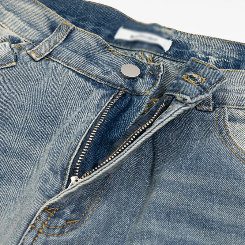 mens fashion ripped jeans blue straight baggy jeans trousers luxury loose casual distressed denim pants male 1 denim street jeans