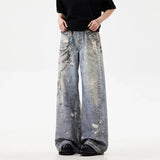 new 3d chain printed baggy jeans for men and women casual baggy straight denim pants high street wide leg y2k blue jean denim street jeans