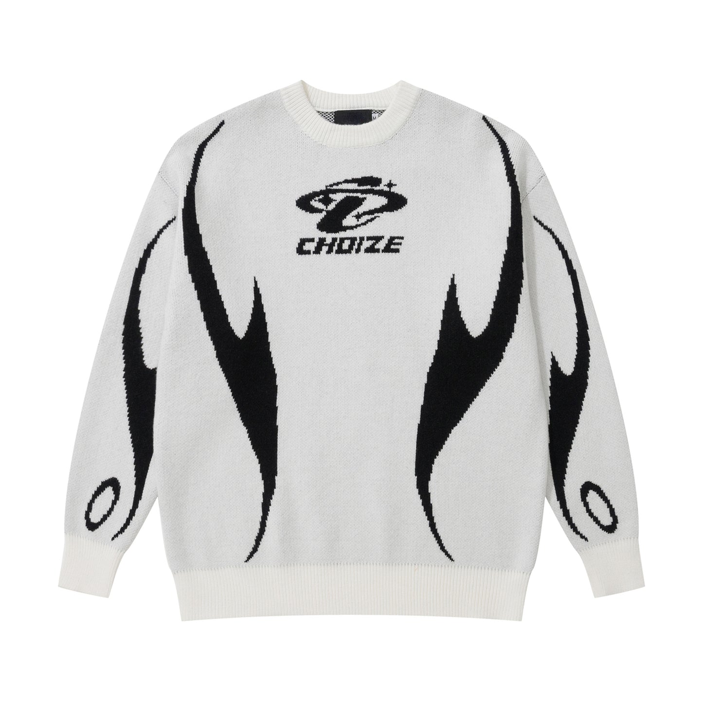 mens racing style sweater knitted pullovers casual long sleeve loose o neck harajuku sweaters streetwear unisex jumpers knitwear - vintage look oversized hoodie, 2025 streetwear drop, anime inspired graphic hoodie