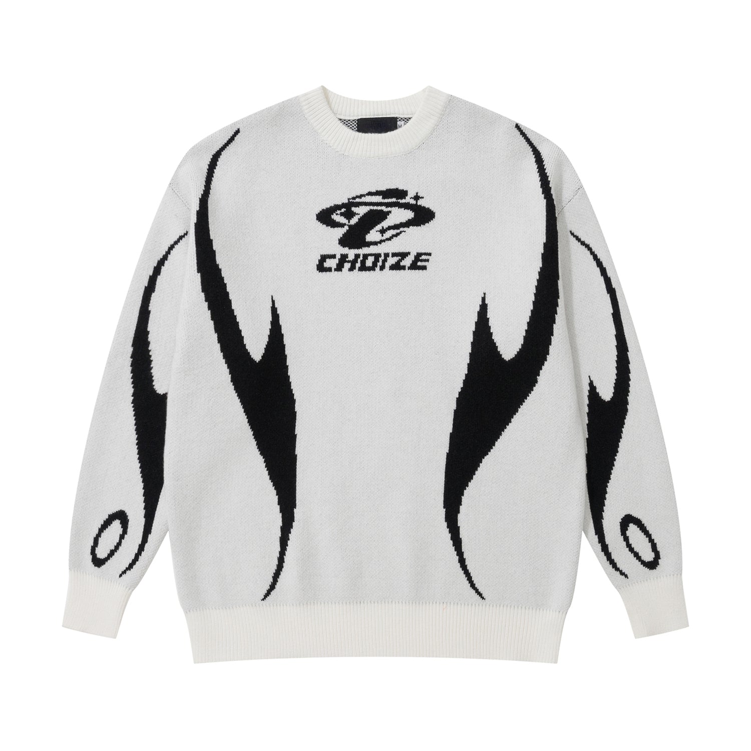 mens racing style sweater knitted pullovers casual long sleeve loose o neck harajuku sweaters streetwear unisex jumpers knitwear - vintage look oversized hoodie, 2025 streetwear drop, anime inspired graphic hoodie