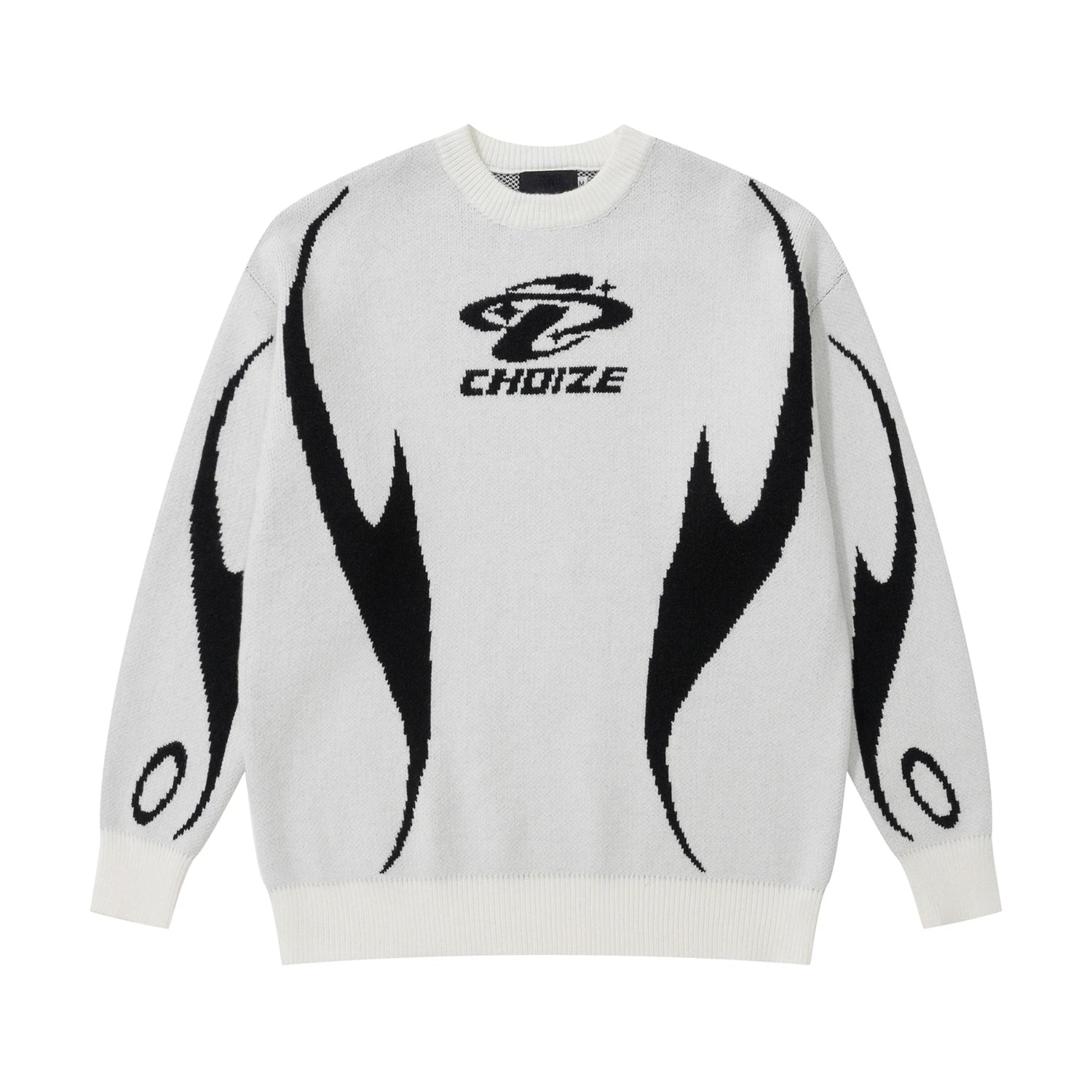 mens racing style sweater knitted pullovers casual long sleeve loose o neck harajuku sweaters streetwear unisex jumpers knitwear - unisex casual winter pullover, 2025 streetwear drop, gothic aesthetic hoodie for winter