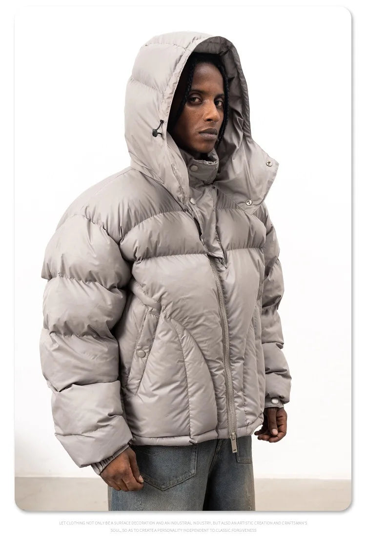 Winter hooded down jacket thickened