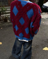 grunge fire sweater, streetwear drip, cozy knitwear for men, oversized grunge aesthetic winter top