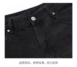 men streetwear fashion side splice hip hop loose casual wide leg straight baggy jeans pant cityboy jeans pants trousers unique jeans style 2602