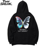 2023 Men Hip Hop Sweatshirt Hoodie Color Butterfly Streetwear Harajuku Pullover Hoodie Cotton Fleece Winter Autumn Black Hoodie