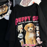 Gothic Crying angel – American Retro Cute Puppy Print Short Sleeved Summer Men And
