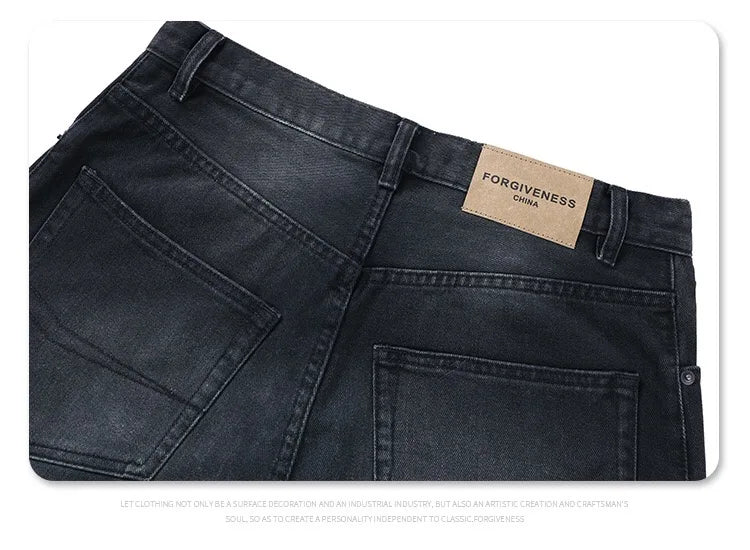 24Spring wash black ash straight tube baggy jeans