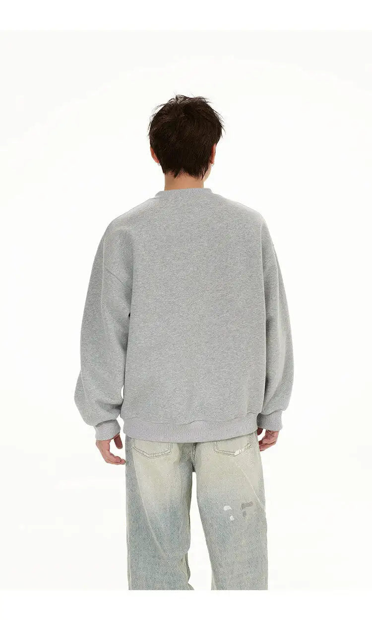 Zipper Pullover Sweatshirt Men Women Streetwear Fashion Loose Casual B