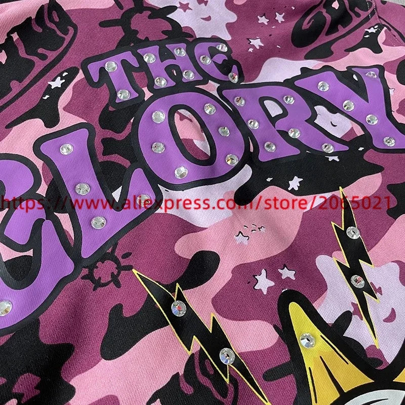 Towel Embroidered Cartoon Camouflage Glo Gang The Glory Full Zip Hoodi