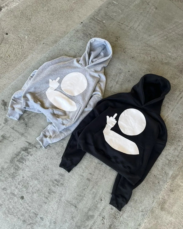 Street Fashion Cartoon Animation Printed Hoodie Men Y2K American Goth
