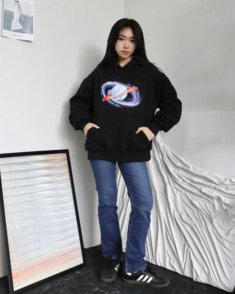 Street Cartoon Animation Printed Pullover Hoodie Men Y2K Harajuku Retr