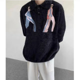 minimalist knit jumper, daily wear essential, trendy urban fashion top for men, layered streetwear look