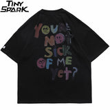 Grunge Vintage t-shirt – Men Oversize T Shirt Hip Hop Streetwear Painting Letter Hear