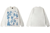 Men Suede Sweatshirt Streetwear Shadow Graphic Harajuku Pullover 2023