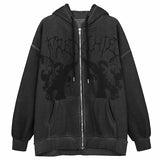 Men Women Zip Up Long Sleeve Pocket Autumn Winter Streetwear Vintage P
