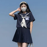 Navy Sailor Outfit Japanese Style School Uniform Skirt Girls JK Uniforms Student Sailor Dress Korean Student Seifuku COS Costume