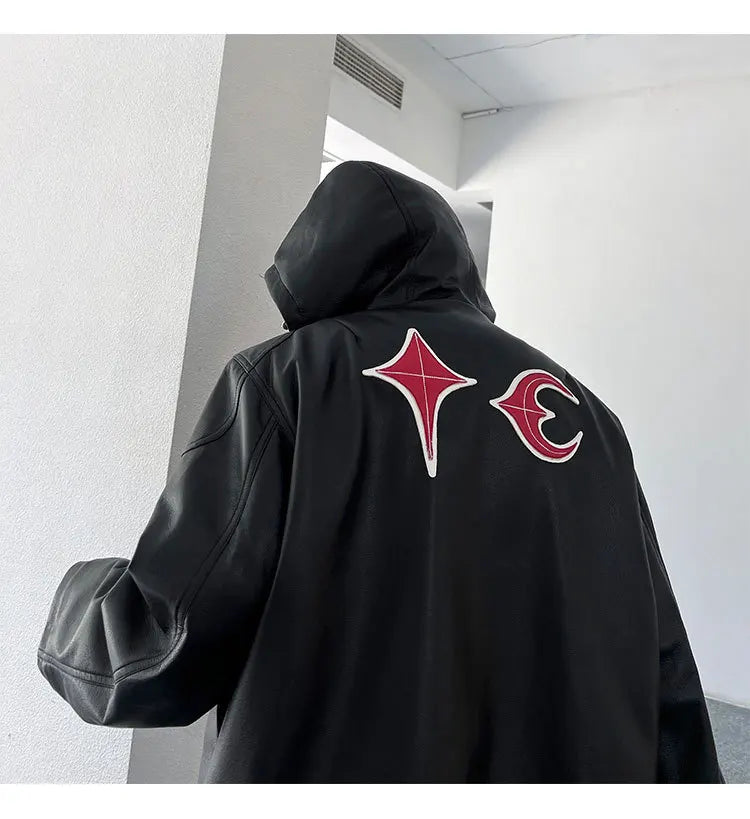 new 2024 men metal thug club pu leathers zippers bomber coats jackets down shirts cotton warm winter size 1 2 3 745 nan stree - variant style 2978d0 for streetwear fashion
