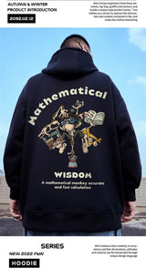 Autumn Men Funny Wisdom Monkey Graphic Print Hooded
