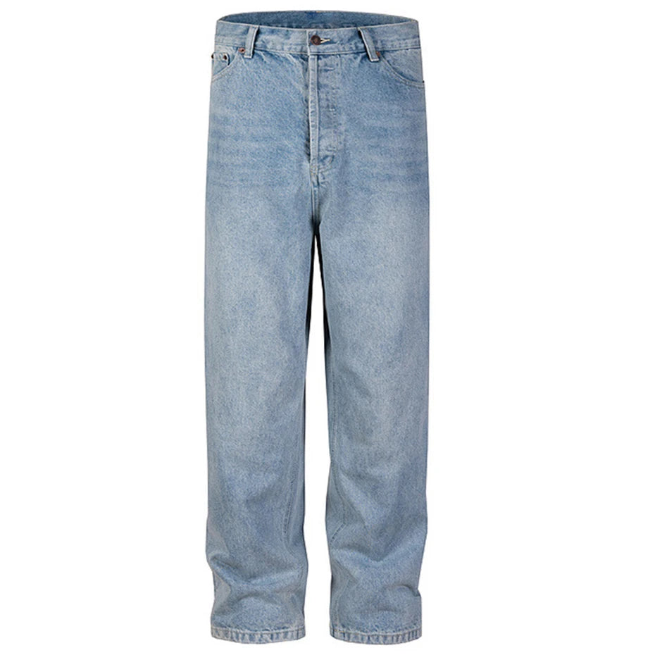 hi street blue jeans men loose wide leg denim pants vintage harajuku streetwear jeans trousers for male unique jeans style 1158