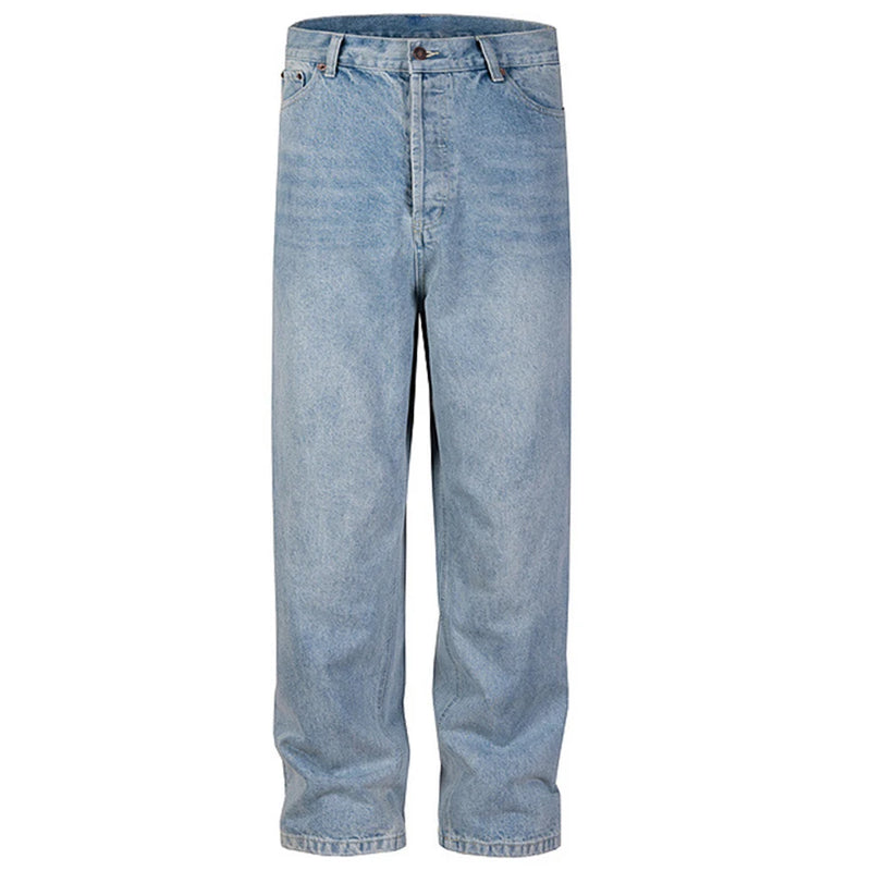 hi street blue jeans men loose wide leg denim pants vintage harajuku streetwear jeans trousers for male unique jeans style 1158