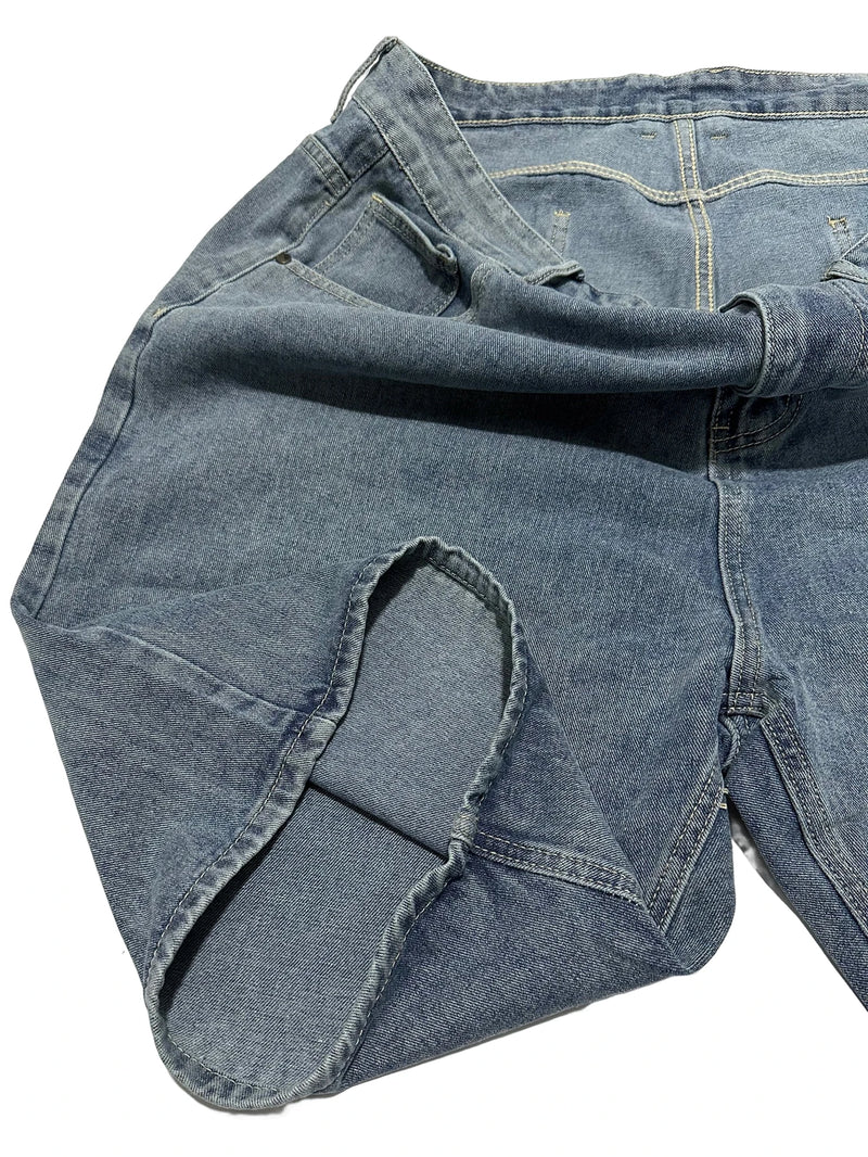 mens plus size denim jeans shorts casual high street straight jeans hip hop streetwear basic short joggers pants men clothing unique joggers style 4100