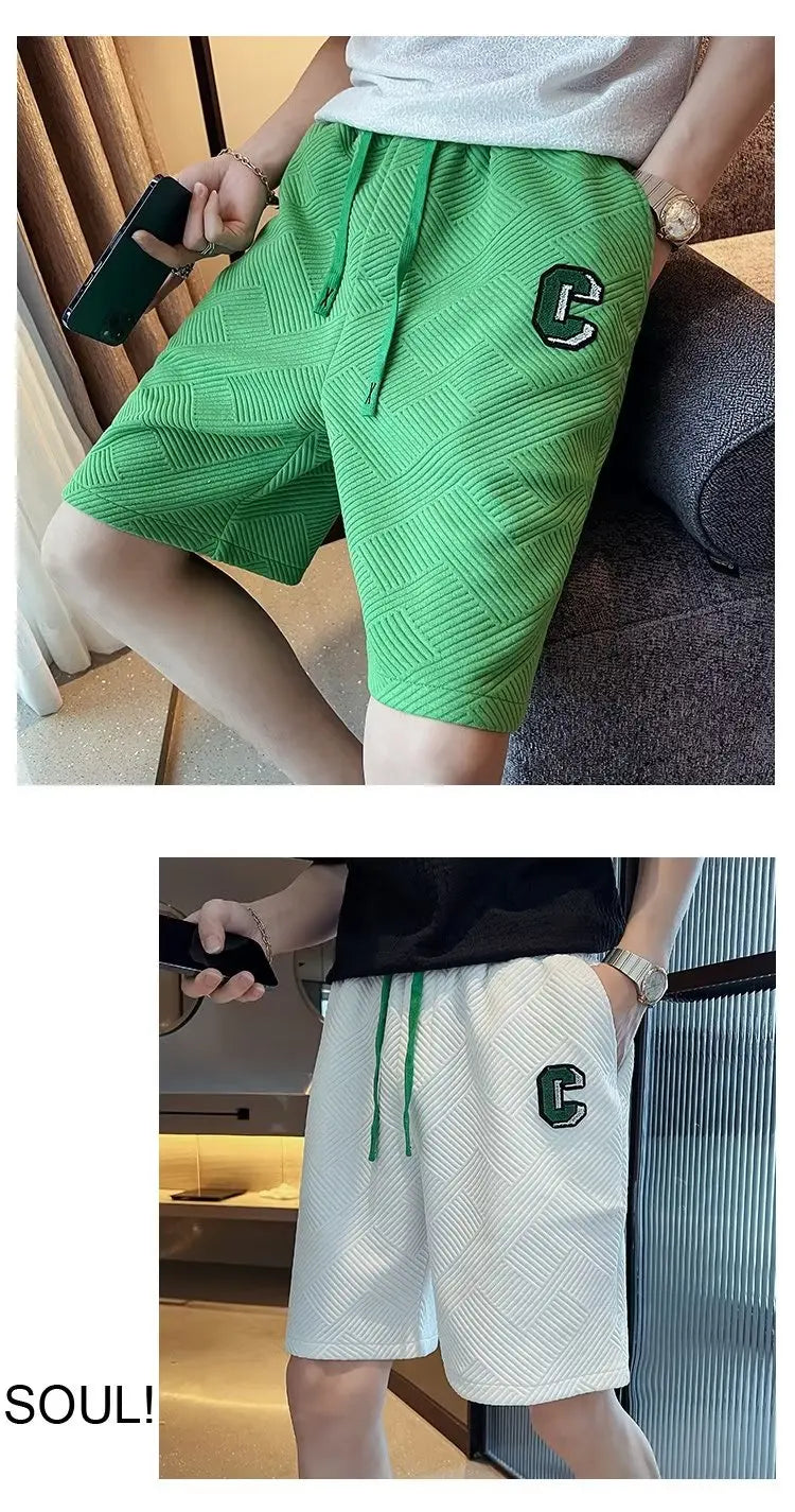 2023 Spring Men's Shorts Korean Fashion Black Shorts Harajuku High Street Men's Clothing White Gym Shorts Men Sweatpants New