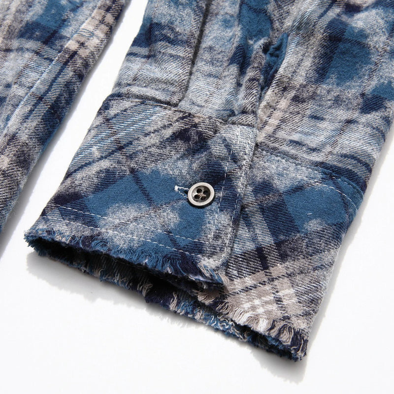 Trapwear Broken heart – Vintage Plaid Shirt 2024 Tie Dyed Tassel T Shirt Long Sleeve
