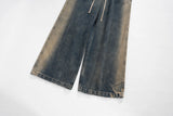 mens high street loose denim jeans casual straight retro washed jeans hip hop streetwear casual wide legs joggers baggy jeans unique joggers style 2880