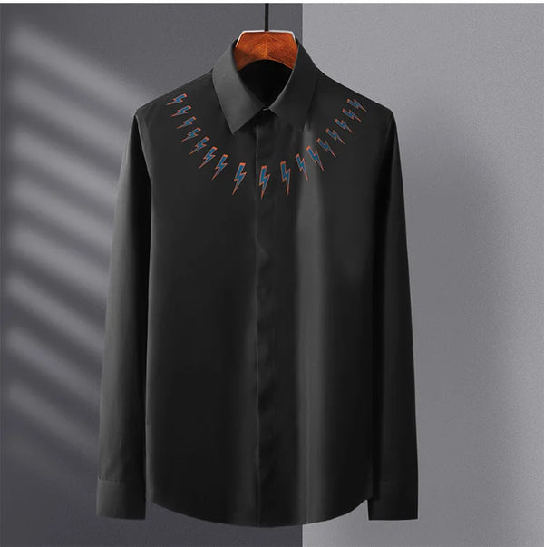 New 2022 Men Classic NEIL BARRETT thunderbolt Fashion Cotton Casual Shirts Shirt high quality Pocket Short sleeves S 2XL #A686