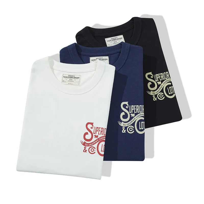 Gothic Crying angel – Vintage Amekaji Letter Printed T Shirt Men 2022 Spring Summe