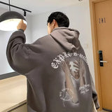New Goth Graphic Printed Hooded Sweatshirts For Men Y2K Vintage Street