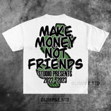 Skater Sticker Tee – Bold Flame Font Graphic Throwback Style