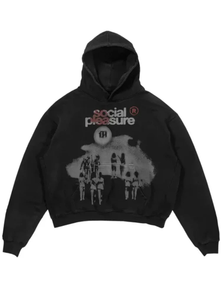 Y2K Womens Top Hoodies Sweatshirt Pullover Oversized Streetwear Vintage