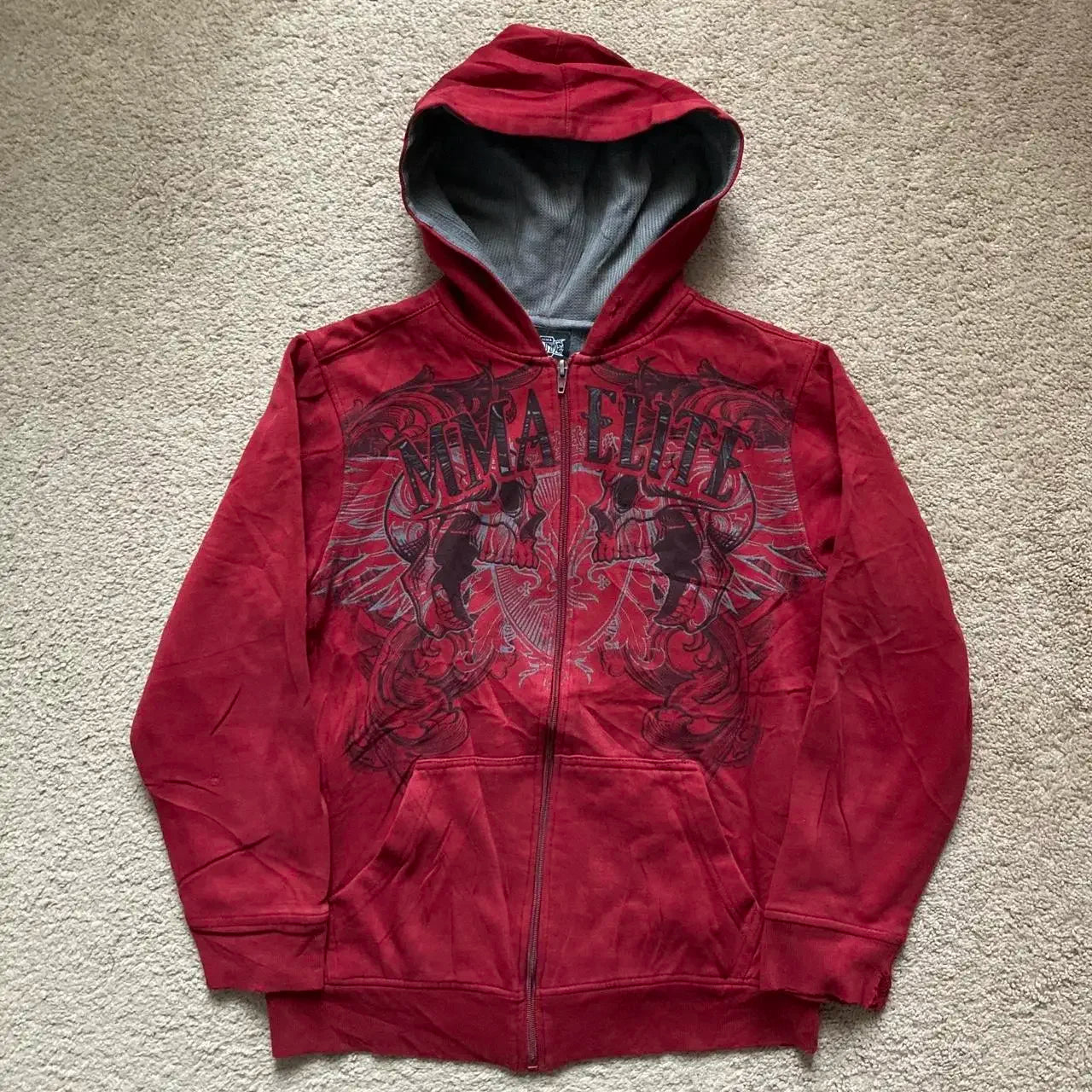 American Fashion Joker Goth Printed Zipper Hoodie Men Street Hip Hop L