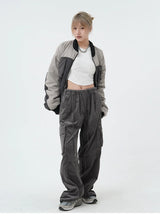 women high street corduroy pants casual elastic waist side pocket loose straight pant unisex hip hop y2k loose streetwear jogger unique joggers style 2363
