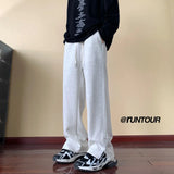 autumn sports pants men oversized casual wide leg pants men streetwear sweatpants loose straight pants mens joggers trousers sporty tapered joggers