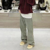 new washed faded distressed baggy jeans for men straight high street retro casual denim trousers vintage loose cargo pants utility cargo pants