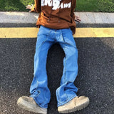 2023 cool design blue gothic baggy men jeans pants y2k clothes korean fashion women straight solid denim trousers pantalon homme unique jeans style 1184