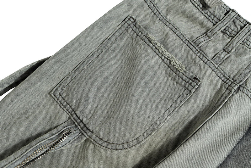 streetwear washed vintage ribbons logging jeans pants mens straight ropa hombre baggy cargos oversized loose denim overalls unique cargo style 5624