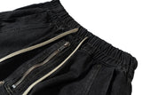 ro style ribbons streetwear multi pockets cargo short for men elastic waist wide leg baggy jeans knee length pants loose overall unique cargo style 4485