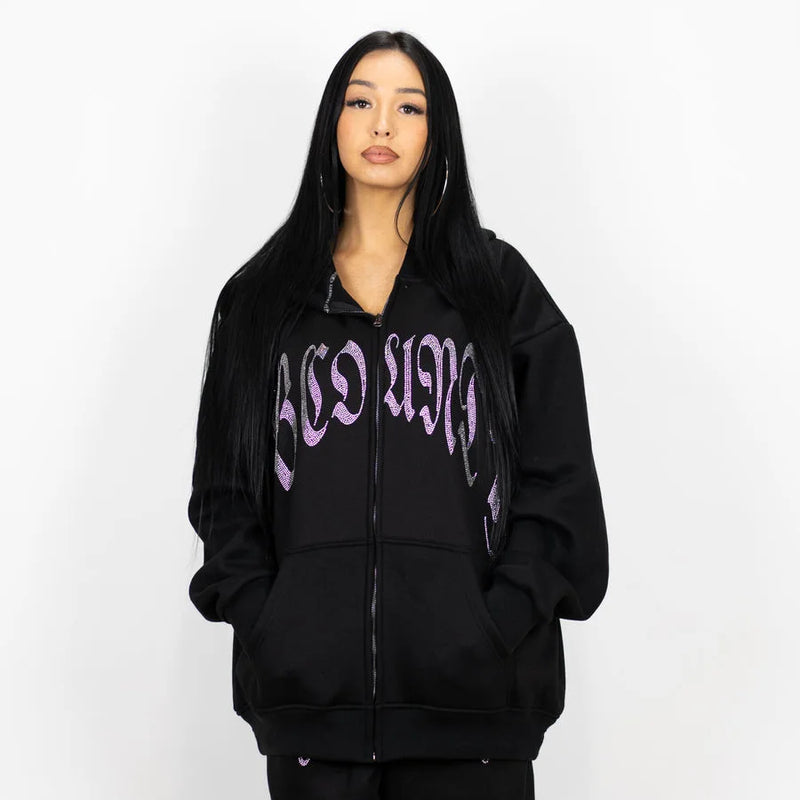 Y2k Winter Long Sleeved Hoodie Sweatshirt Oversized Winter Clothes Streetwear Y2k Vintage Punk Graffiti Print Top School Ootd