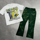 Anime Graphic tee – 2024 Summer American Retro Personalized Anime Print Oversize