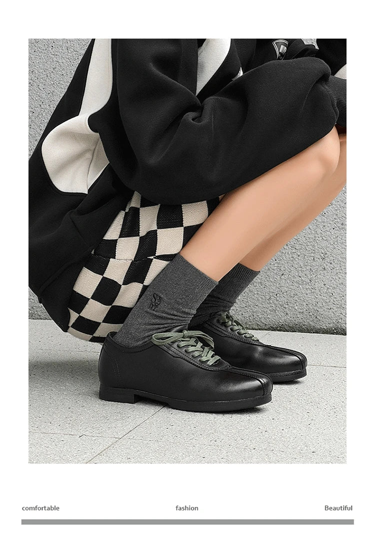 Vintage Casual Leather Shoes Men Women Streetwear Fashion Lightweight Commute Business Leather Derby Shoes