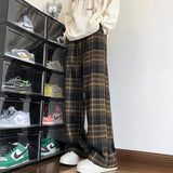 autumn plaid pants men oversized fashion retro casual pants men streetwear hip hop loose wide leg pants mens vintage trousers unique default style 3818