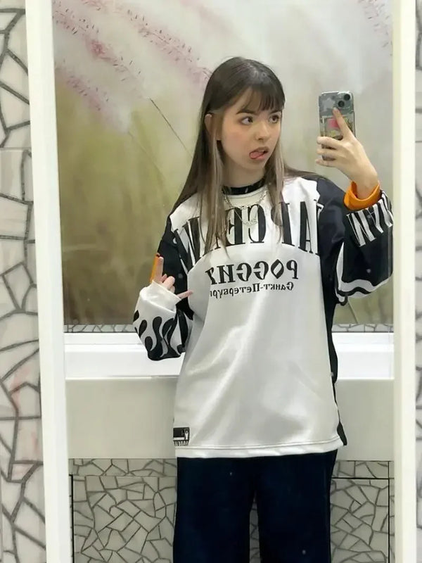 Vaporwave Oversized shirt – Hot Sell Long Sleeved Sprout T Shirt Y2K Gothic Fashion Hara