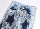 fashion stars patchwork mesh denim jeans new casual slim fit biker trousers skinny jeans men streetwear hip hop pants joggers unique joggers style 326