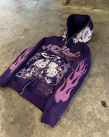Skatercore Fit – Oversized Zip Up Hoodies Women Men Streetwear Vintage Tops – Streetwear Fashion for Men & Women
