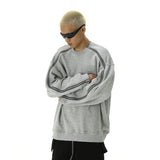 Hip Hop Sweatshirt O-neck Harajuku Skateboard Streetwear Zipper Up Pullover Unisex Casual Autumn Winter Loose Tops Men Clothing