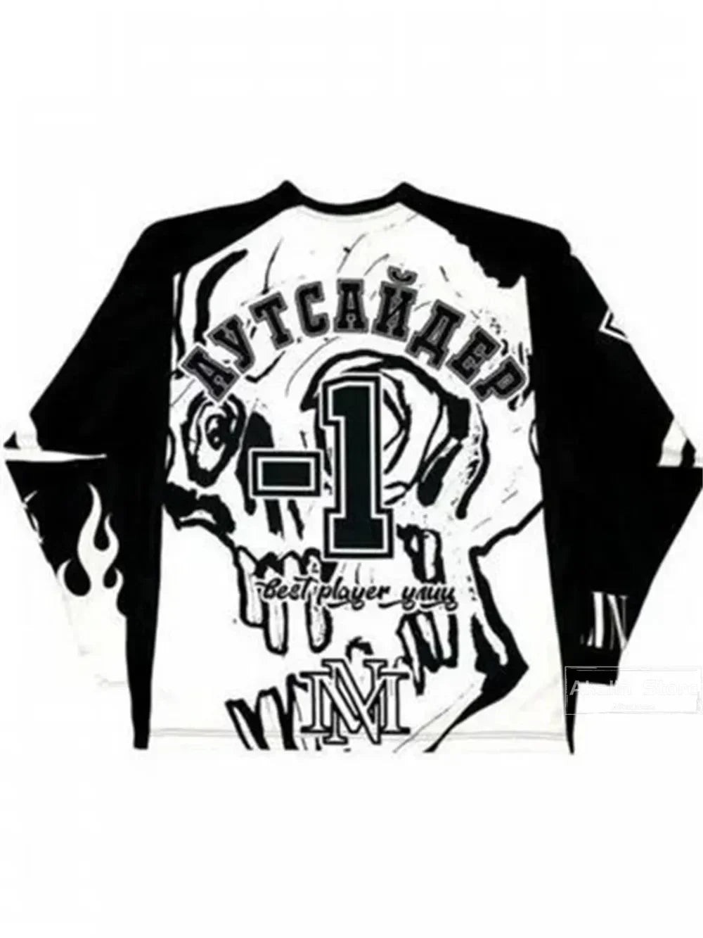 Cyberpunk Vintage t-shirt – Harajuku Y2K Hip Hop Sprots Long Sleeves T Shirts Men Street