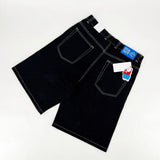 wexwear embroidery skate cargo jeans denim shorts baggy retro y2k harajuku gym basketball shorts streetwear men clothing unique cargo style 3948
